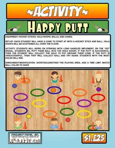 an advertisement for the activity happy put game