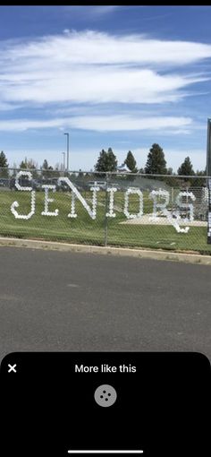 an image of a fence with the words seniors on it