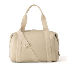 Landon Carryall Duffle Bag | Weekend Bag for Men & Women - Dagne Dover Beige Large Capacity Gym Bag For Everyday Use, Large Capacity Beige Gym Bag For Everyday Use, Rectangular Beige Gym Bag For Everyday Use, Rectangular Beige Gym Bag For Everyday, Everyday Beige Rectangular Gym Bag, Rectangular Beige Gym Bag, Beige Large Capacity Luggage For Everyday Use, Beige Large Capacity Everyday Luggage, Versatile Beige Duffle Bag For Daily Use