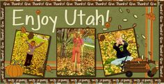 a collage of photos with the words enjoy utah written in different languages and pictures