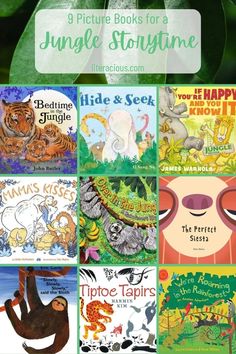 children's books about jungles and other animals with the title, 9 picture books for