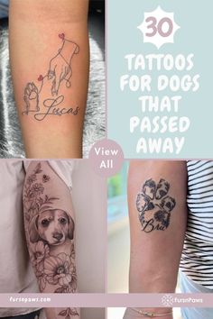 collage photos of Commemorative Pet Tattoos