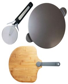 three different types of cooking utensils on a white background