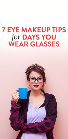 7 Eye Makeup Tips For Glasses Wearers - From Bustle | Glamour Shots Photography Eye Makeup For Glasses, Makeup For Glasses, People With Glasses, Makeup Tip, Glasses Makeup, Makeup Hacks, Eye Makeup Tips, Wearing Glasses, Eye Make