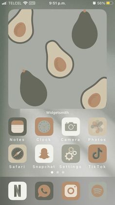 an iphone screen with different icons on it