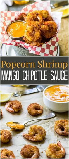 the recipe for popcorn shrimp mango chipotle sauce