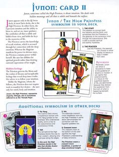 an advertisement for the tarot card deck, with instructions on how to use it