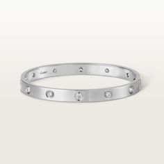 Estate Jewelry - Cartier Love Bracelet 18K White Gold with 10 Diamonds | Manfredi Jewels Cartier Love Bracelet Diamond, Trinity Bracelet, Bracelet White Gold, Bracelet Love, Diamond Bangles Bracelet, Love Bracelet, Diamond Bangle, Bracelet Collection, Cartier Love Bracelet