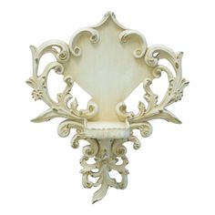 Floral, leaf and scroll decorative wall sconce with an attached display platform. Display area measures 3.75" W x 3.75" D x 1" H. European Coastal Decor, Half Bath Decor Ideas, Half Bath Decor, French Country Interiors, Display Area, Bed And Breakfast Inn, Decorative Wall Sconces, Room Remodel, Romantic Decor