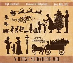 vintage silhouettes for christmas and other holiday decorations