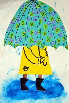 a painting of a person holding an umbrella