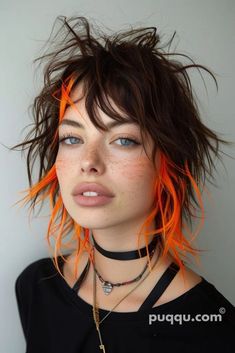 Mullet Haircuts for Women: A Style Statement Worth Trying - Puqqu Queer Hair Color, Mullet Colored Hair, Mullet Hair Color Ideas, Color Mullet, Queer Mullet, Queer Hairstyles, Colored Bangs, Mullet Haircuts, Queer Hair