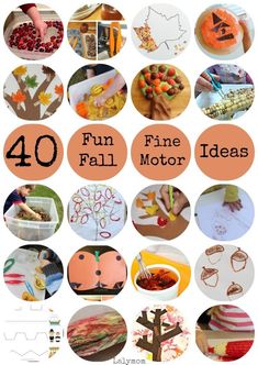 40 Fall Themed Fine Motor Activities Kids Will Love Fall Fine Motor Activities, Fine Motor Activities For Toddlers, Motor Activities For Toddlers, November Preschool, Fall Activities For Kids, Preschool Fall, November Activities, Fall Lessons