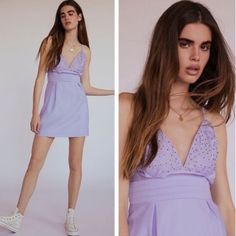 Free People We Go Together Embroidered Dress. Brand New With Tags! Color: Lilac Purple Size: 0 Approx. Measurements: Length: 31.5” Pit To Pit: 14” Waist: 13” Hips: 17.5” Mini | Embroidered | Zipper Back | Adjustable Straps Bxj Mini Prom Dresses, Rush Dresses, We Go Together, Mini Dress Formal, Crochet Mini Dress, Empire Waist Dress, Printed Shirt Dress, Lilac Purple, Mini Shift Dress