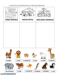 the farm animals worksheet is shown