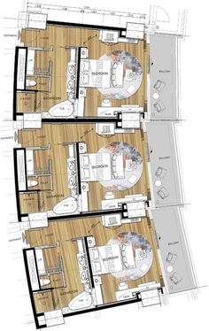 the floor plan for an apartment with two separate rooms