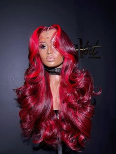 Pretty Braided Hairstyles, Red Wigs, Half Up Half Down Hair, Hair Inspiration Color, Curly Wigs, Half Up Half Down, Black Girls Hairstyles, Brazilian Hair, Lace Front Wig