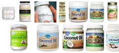 many different types of coconut oil are shown