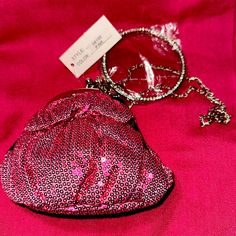 New Women's-Girls Chain Shoulder Bag Pink Glitter Shiny Clutch Handbag. Nib Silver Bling Bags For Night Out, Silver Glitter Bag For Night Out, Trendy Silver Evening Bag For Night Out, Pink Glitter Party Bag, Pink Glitter Party Bags, Tory Burch Shoulder Bag, Shoulder Bag Pink, Neon Bag, Hobo Crossbody Bag