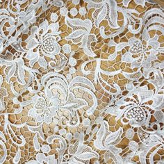 "Description: Graceful White Venice Lace Fabric Crocheted Hollowed Out fabric, For Wedding Dress, Houte couture, Costume Supplies ❤ Sample / Swatch is Available, Click and buy from the link below: https://www.etsy.com/listing/229172742/sample ◆ Listing is for 0.5 yard / one yard. If you purchase more, you will get a uncut piece . ◆ Measuring is about 35.43\" (90 cm) wide ◆ It can be used for wedding dress, lingerie, bra, dresses, dolls, bridal veil, altered art, couture, costume, jewelry design, Victorian Crochet, Wedding Rehearsal Dress, Women Gown, Veil Accessories, Dress Lingerie, Bridal Dresses Lace, Wedding Dress With Veil, Crochet Fabric, Ladies Gown