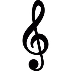 a black and white musical note symbol