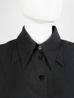 Ann Demeulemeester 90s, Ann Demeulemeester Menswear, Shirt Collars, Shirt Design Ideas, Double Collar, Double Cuff