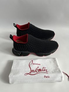 Christian Louboutin Spike Sock Black Sneakers Size 49 1/2 US 16 1/2  | eBay Christian Louboutin Boots Men, Christian Louboutin Shoes Mens, Christian Louboutin Boots, Mens Gear, Black Sneakers, Formal Shoes, Fashion Shop, Louboutin Shoes, Mens Casual Shoes