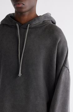 A reflective logo patch centers the back of this hoodie cut in a relaxed fit with roomy dropped shoulders and finished with a heavy garment-dyed finish. 24" length (size Medium) Drawstring hood Ribbed cuffs and hem 100% organic cotton Machine wash, line dry Made in Portugal Distressed Washed Black Hoodie Relaxed Fit, Distressed Washed Black Hoodie In Relaxed Fit, Washed Black Distressed Hoodie Relaxed Fit, Distressed Hooded Sweatshirt In Washed Black, Distressed Washed Black Hooded Sweatshirt, Hooded Distressed Washed Black Sweatshirt, Hooded Sweatshirt In Washed Black For Loungewear, Washed Black Hooded Sweatshirt For Loungewear, Hooded Washed Black Sweatshirt For Loungewear