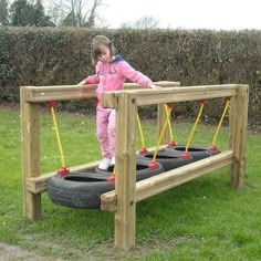 Outside Play Area, Diy Outdoor Toys, Diy Kids Playground, Outdoor Play Areas, Outside Fun, Diy Playground, Kids Backyard, Wooden Swing, Outside Play