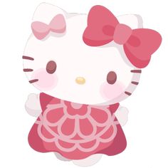 an image of a hello kitty in pink dress