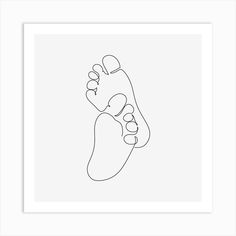 a black and white drawing of a foot