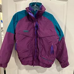 Vintage 80’s 90’s Columbia Interchangeable Ski Jacket. Women’s Size Medium Questions? Leave A Comment Below! Coats Vintage, Columbia Jacket, Snow Jacket, Columbia Jackets, Jacket Women, Ski Jacket, Columbia, Blue And Purple, Skiing