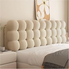 the headboard is made up to look like it has been made out of foam