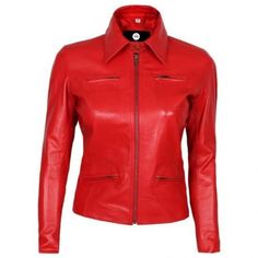 Red Zipper Biker Short Body Women Leather Jacket - Leather Jacket Captain America Jacket, Short Leather Jacket, Shearling Jacket Women, Cafe Racer Jacket, Biker Leather Jacket, Racer Jacket, Distressed Jacket, Slim Fit Jackets, Emma Swan