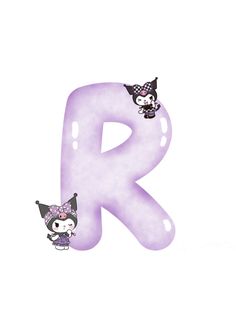 the letter r is decorated with cats and kittens