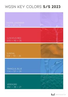 the color scheme for wgsn key colors s / s 2012, with different shades