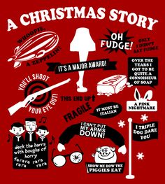 a christmas story poster with the words on it