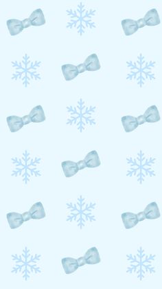 snowflakes and bow ties on a light blue background