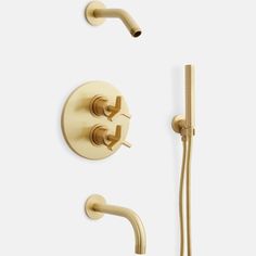 the brass shower faucet and hand shower head