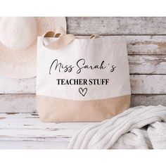 Personalised Teacher Bag, Custom Teacher Stuff Bag, Teacher Tote Bag, Teacher Gift, Teacher Gift, School Leaving Gift for Teacher, gift Our new Personalised Teachers Tote Bags are custom made just for you, making a unique and stylish shopping bag to give to your teacher at the end of of the school year. Made from a soft natural cotton canvas with a jute base, this lovely Teacher Tote Bag is the perfect gift school leaving gift. With room for all their books and essentials, this Jute bag a great Leaving Gifts For Teachers, Stuff Bag, Happy Crafts, Teacher Canvas, Teacher Bag, Teacher Quotes Inspirational, Teacher Bags, Presents For Teachers