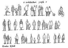 an image of people with different types of body shapes and haircuts, all drawn in one single line