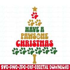 have a paws some christmas tree svg - dxf file