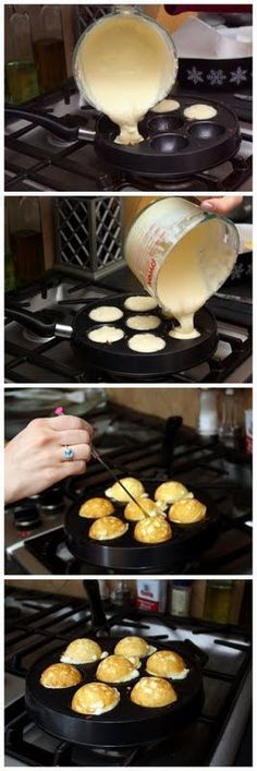 the process of making muffins is shown here