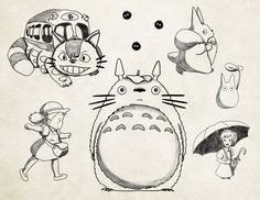 an image of cartoon characters drawn on paper