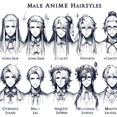 some anime hairstyles for male and female