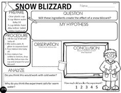 the snow blizzard worksheet for students to practice their writing skills and reading alouds