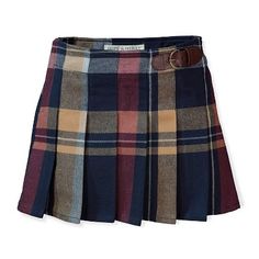 Skirt With Buckle, Freetime Activities, Herringbone Fabric, Wide Waist, Elegantes Outfit, Your Girl, Plaid Skirt