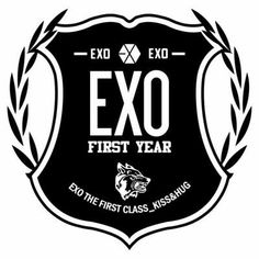 the exo first year logo, with an oval frame and laurels around it