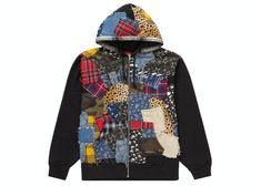 Check out the Supreme Patchwork Zip Up Hooded Sweatshirt Black available on @StockX Supreme Sweater, Supreme Streetwear, Patchwork Hoodie, Silly Shirt, Patchwork Sweatshirt, Trendy Shoes Sneakers, Swag Outfits Men, Patchwork Jacket, Upcycled Fashion