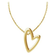 Add a touch of timeless elegance to any outfit with our classic gold heart outline necklace. Perfect for any occasion, this necklace is sure to be a heartwarming addition to your jewelry collection. Heart Outline Necklace Charm: 10.6 x 7.2 mm 14K Yellow Gold 18in Chain Luxury Minimalist Yellow Gold Heart Necklace, Heart Outline, Authentic Jewelry, Necklace Charm, Classic Gold, Rose Gold Diamonds, Love Symbols, Gold Heart, Brilliant Diamond